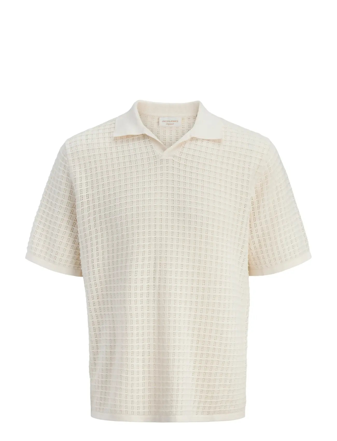 JACK & JONES Jornantucket Knit Split Neck Polo Sa26 Cream - L - Herren