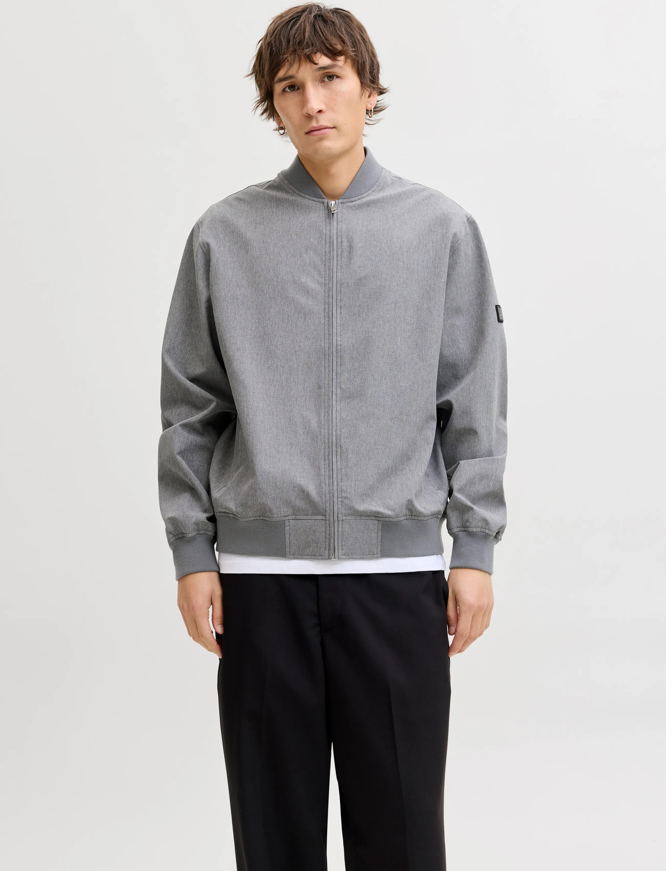 Jack & Jones Jprblaaspen Bomber Jacket Ln, L, Grey, Jakker > Bomberjakker, Herre