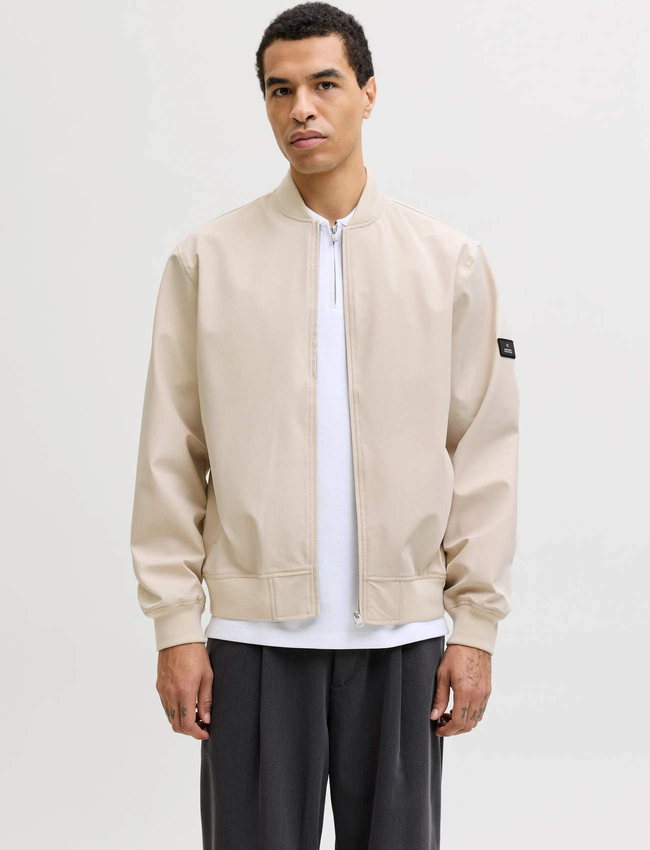 Jack & Jones Jprblaaspen Bomber Jacket Ln, S, Cream, Jakker > Bomberjakker, Herre