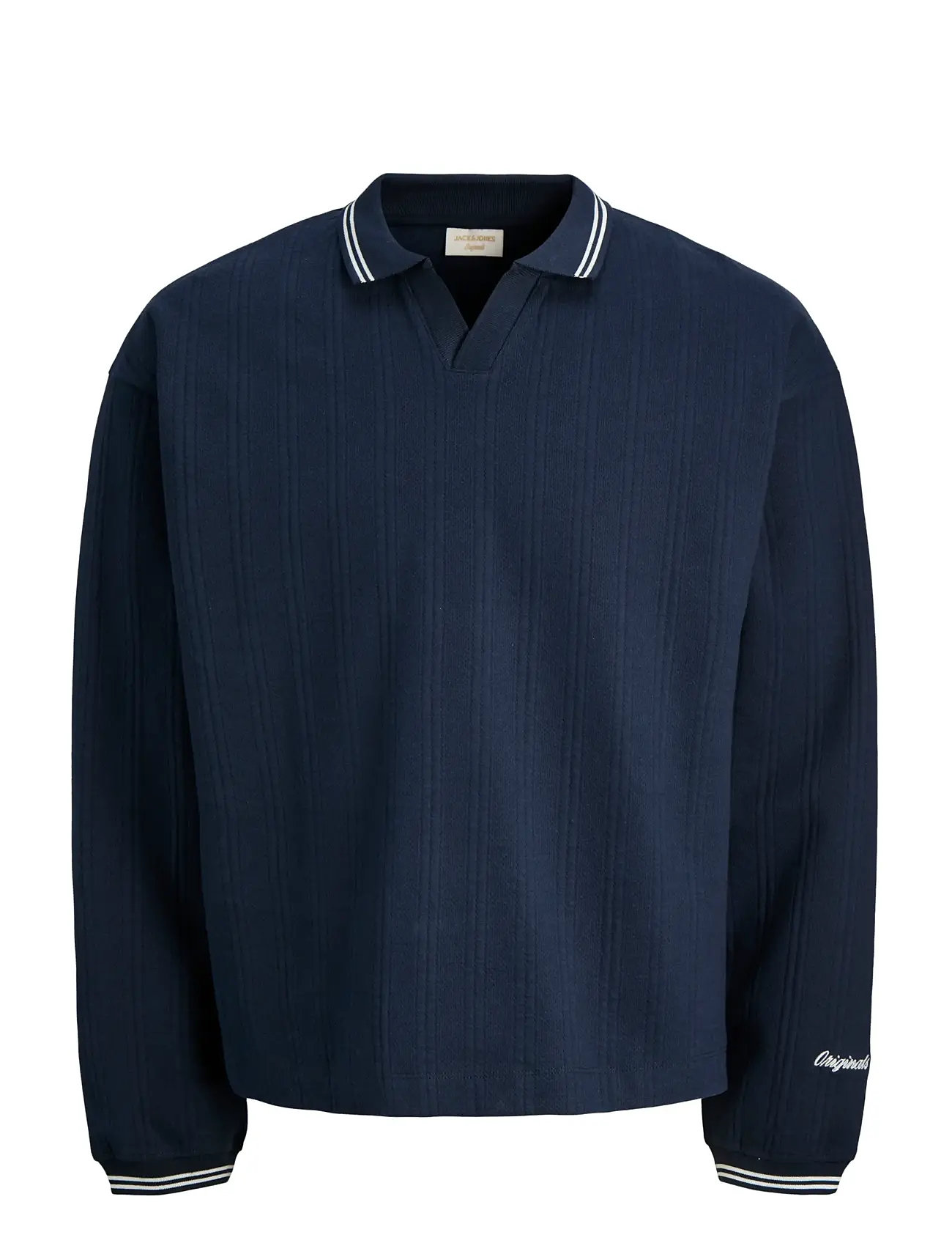JACK & JONES Jorniagara Sweat Split Neck Navy - M - Herren