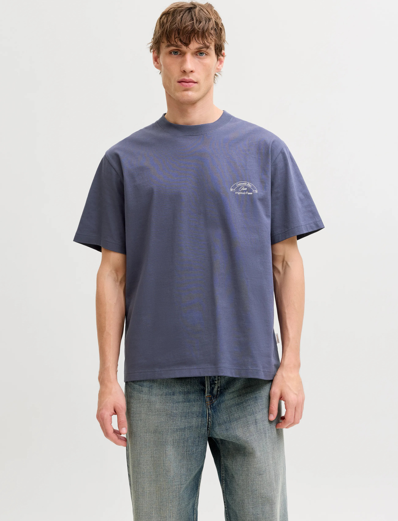 Jack & Jones Jormontauk Photo Back Tee Ss Cn, XS, Blue, T-Shirts > Kortærmede, Herre