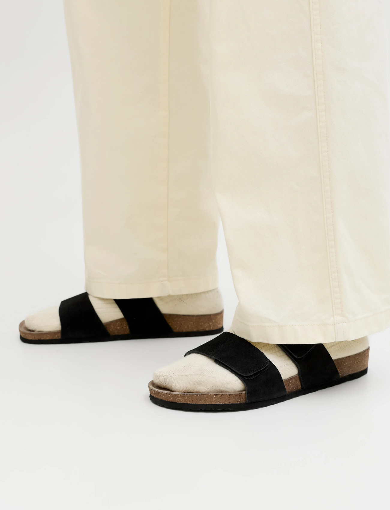 Jack & Jones Jfwmalta Suede Sandal, 44, Black, Sko > Sandals, Herre