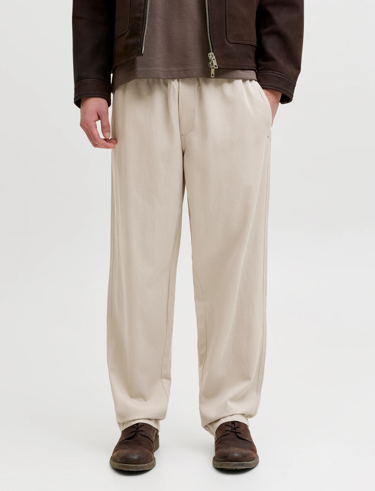 Jack & Jones Jpstkarl Ivy Jogger Sn, XL, Beige, Bukser > Afslappet, Herre