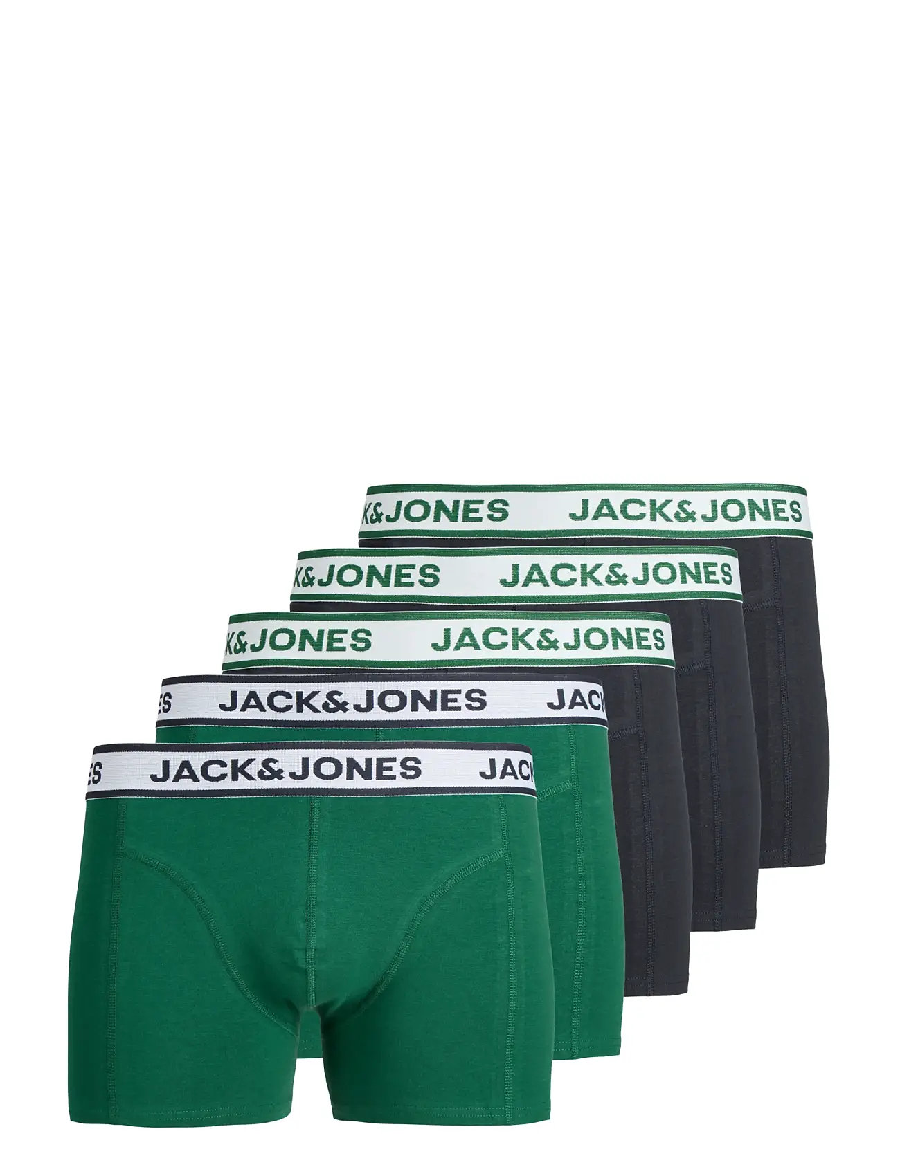 JACK & JONES Jacnolan Solid Trunks 5 Pack Grün - M - Herren