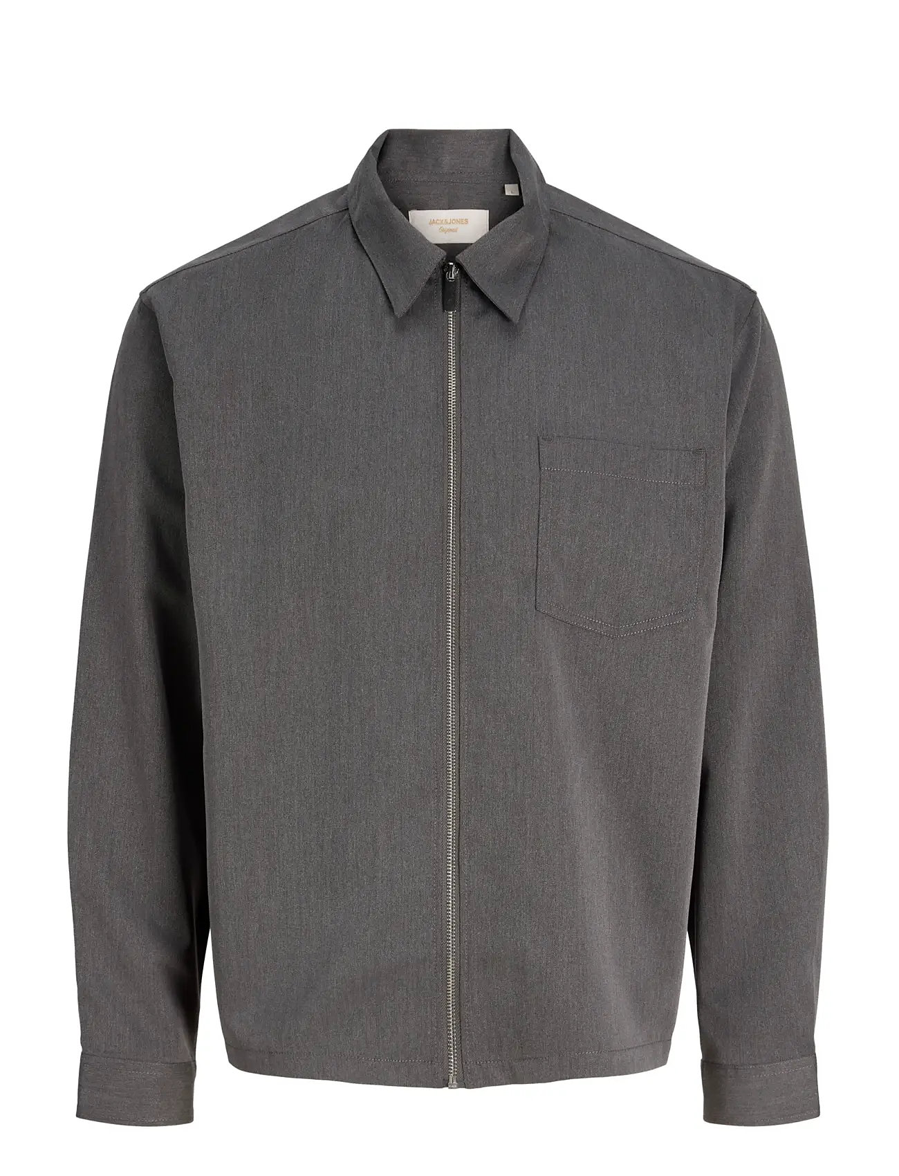 JACK & JONES Jorparty Zip Overshirt Ls Styd Aw25 Grau - XL - Herren