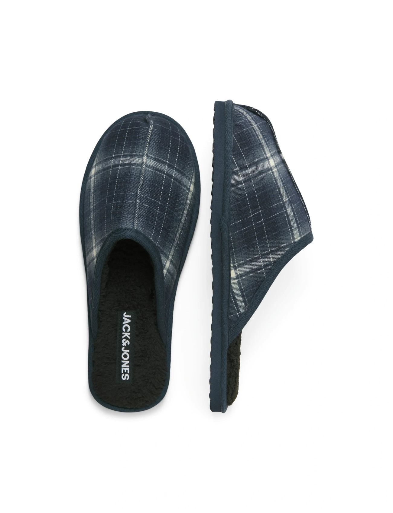 Jack & Jones Jfwdudely Check Slipper Ln, 41, Navy, Sko > Tøfler, Herre