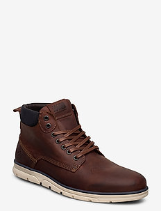 JFWTUBAR LEATHER BRANDY STS - laced boots - brandy brown
