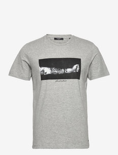 JPRBLACOVER TEE SS CREW NECK PRSP22 - t-shirts med tryck - light grey melange