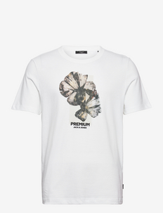 JPRBLAHOOVER VISUAL SS TEE CREW NECK - t-shirts med print - white