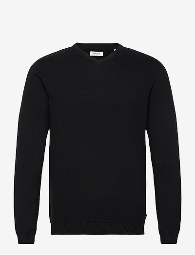 JJEBASIC KNIT V-NECK - swetry w serek - black