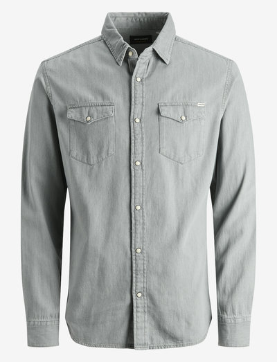 JJESHERIDAN SHIRT L/S - basic skjorter - light grey denim