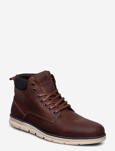 JFWTUBAR LEATHER BRANDY STS - laced boots - brandy brown