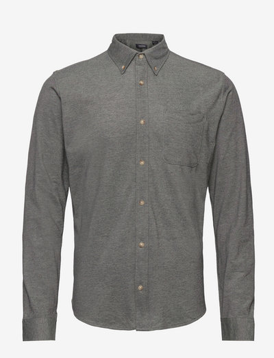 JJPIQUE MELANGE SHIRT L/S - basic skjorter - grey melange