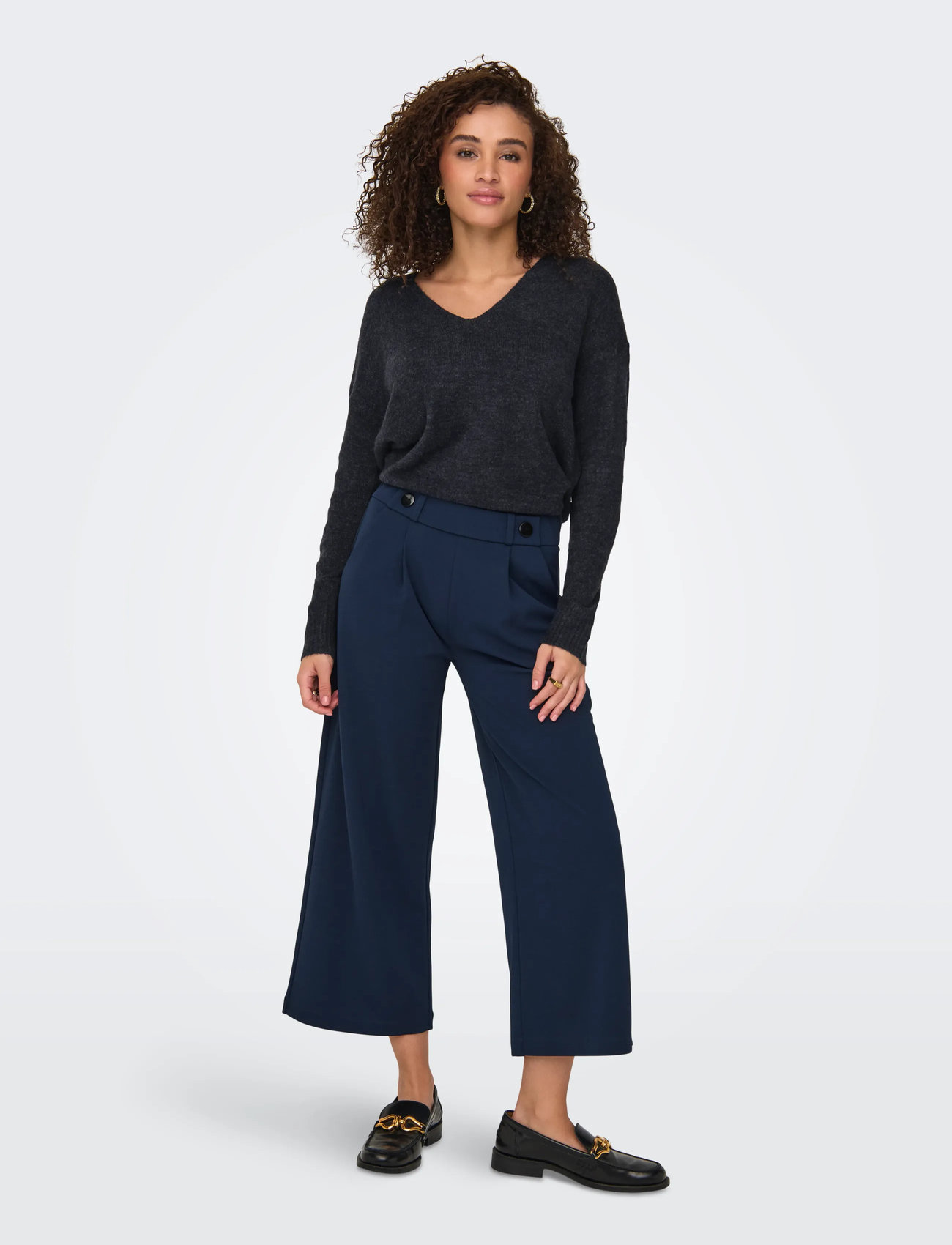 JDY Jdyelanora L/S V-Neck Pullo. Knt Noos, S, Navy, Strik > Trøjer, Dame