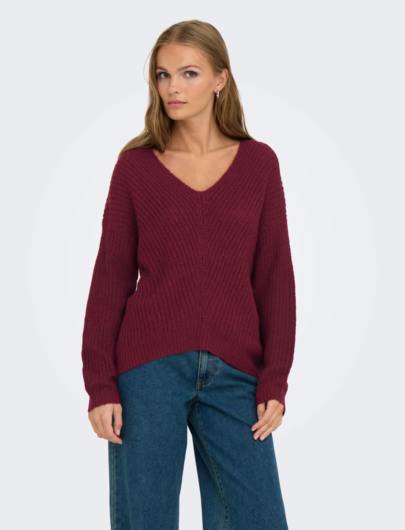 JDY Jdynew Megan L/S Pullover Knt Noos, XS, Burgundy, Strik > Trøjer, Dame