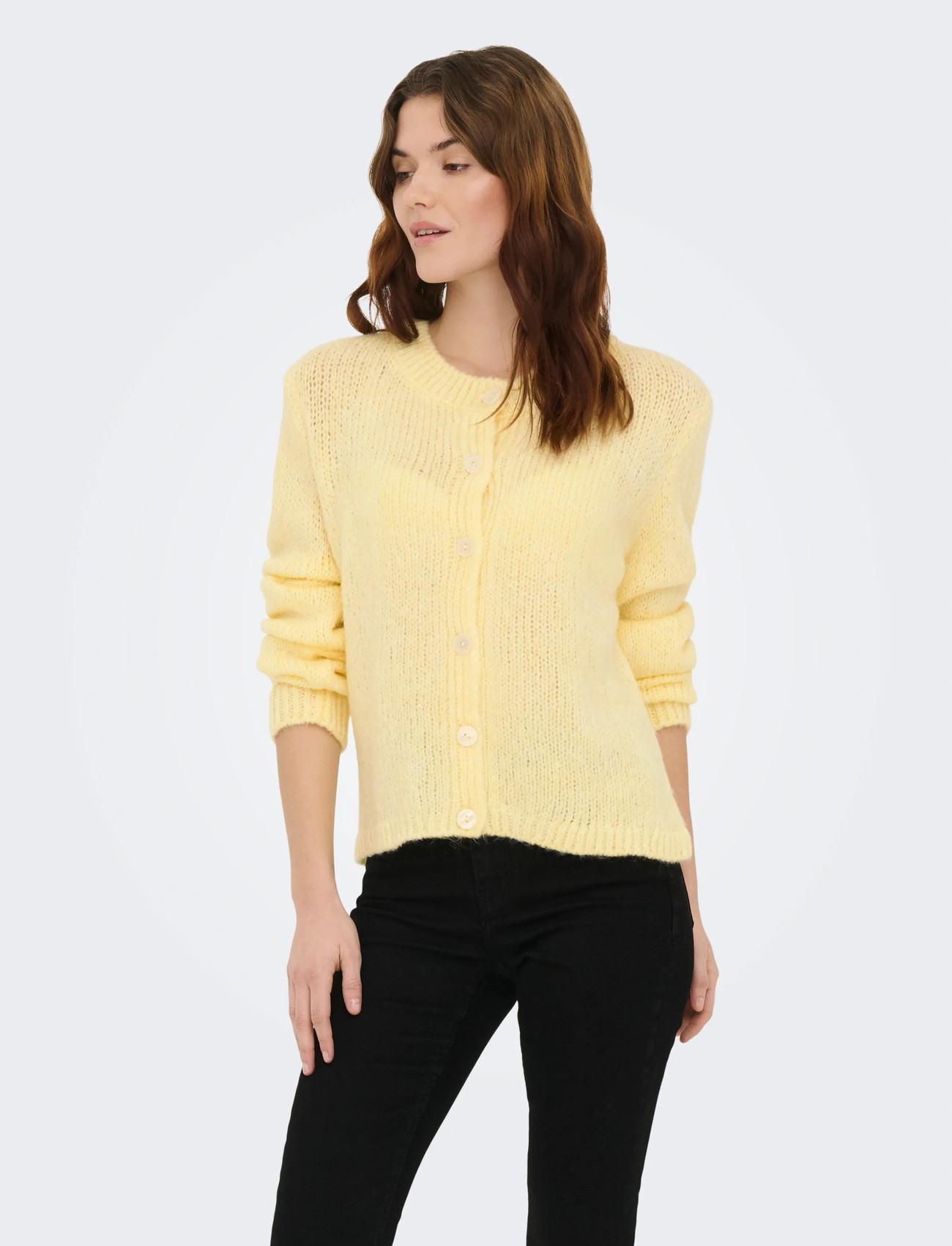 JDY Jdydinea L/S Button Cardigan Knt Noos, S, Yellow, Strik > Cardigans, Dame