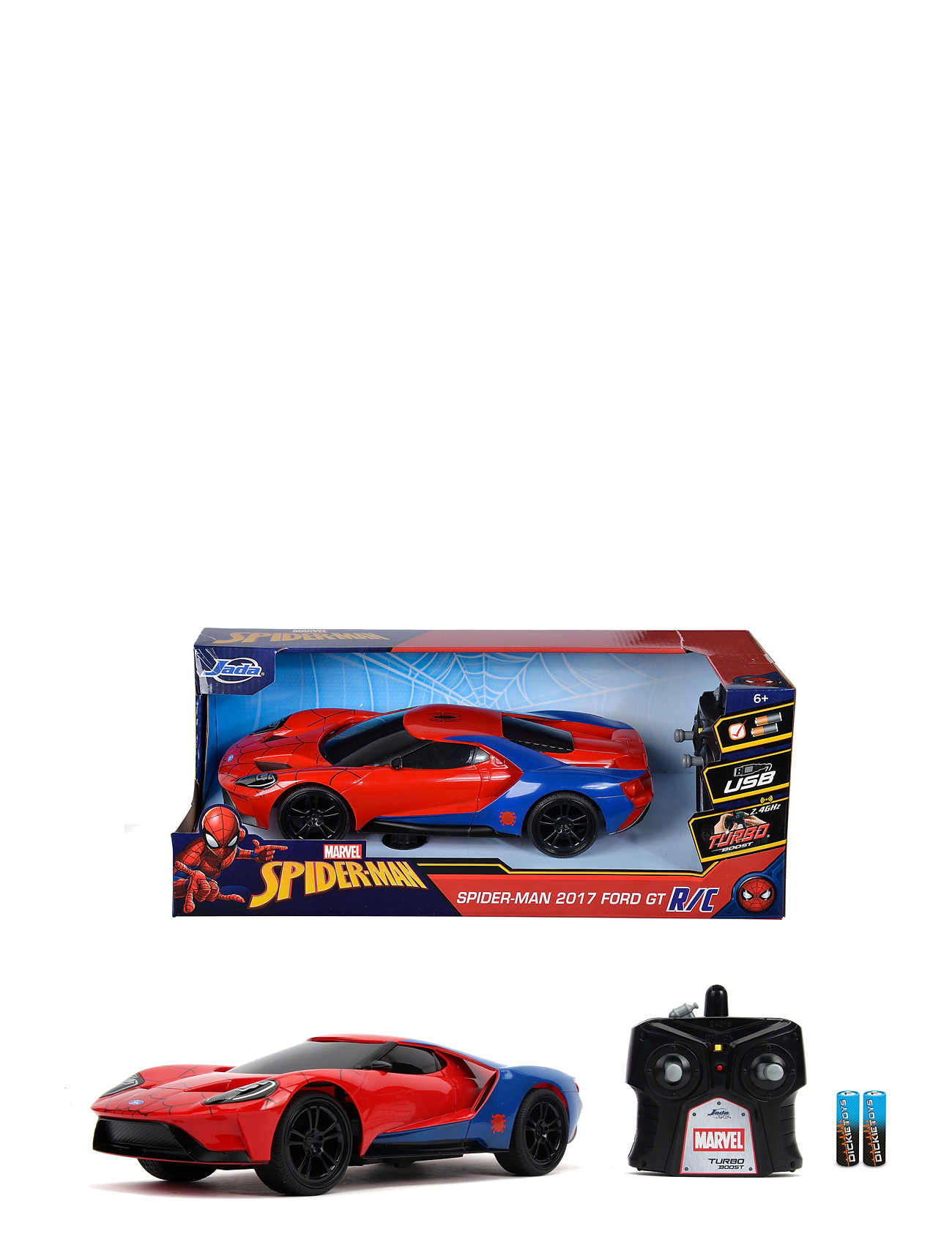 Radio Controlled Marvel Spider-Man 2017 Ford Gt, 1:16 Toys Remote Controlled Toys Multi/patterned Jada Toys