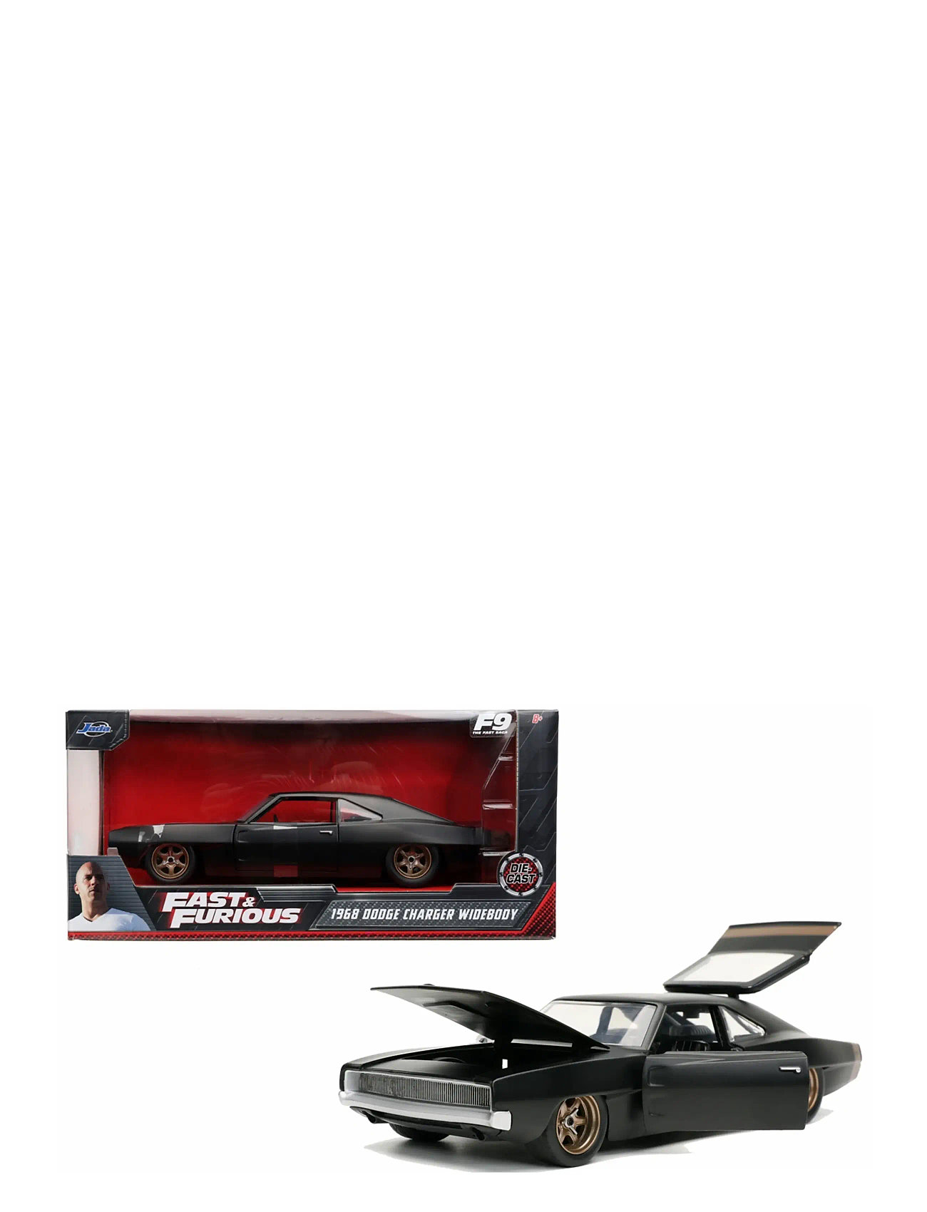 Jada Legetøj Fast & Furious 1968 Dodge Charger 1:24, One Size, Black, Toy Cars > Other Toy Cars, Børn
