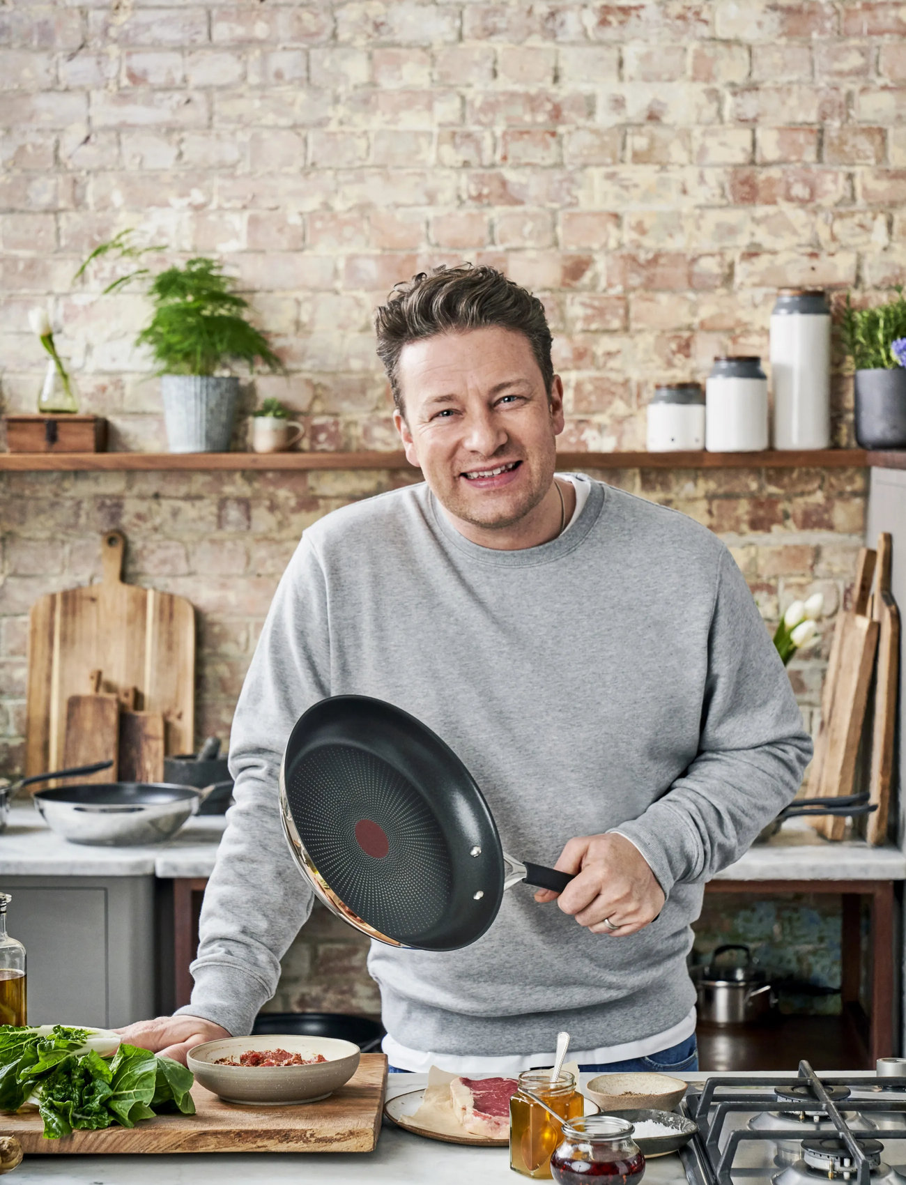 Jamie Oliver Tefal Jo Quick & Easy Ss Frypan 28 cm In Box, Ø 28 cm, Black, Gryder & Pander > Stegepander, Unisex