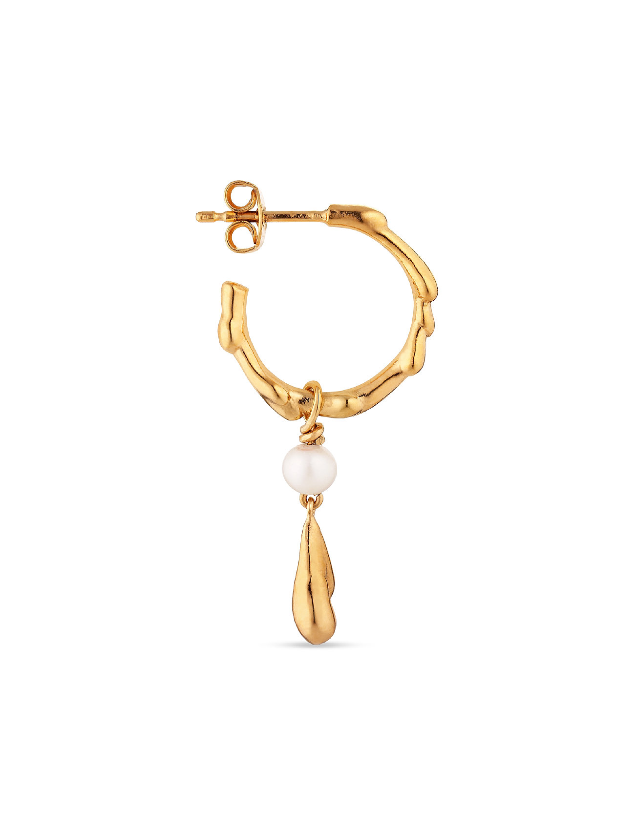Drippy Hoop With Pearl Drop Designers Jewellery Earrings Single Earring Gold Jane Koenig
