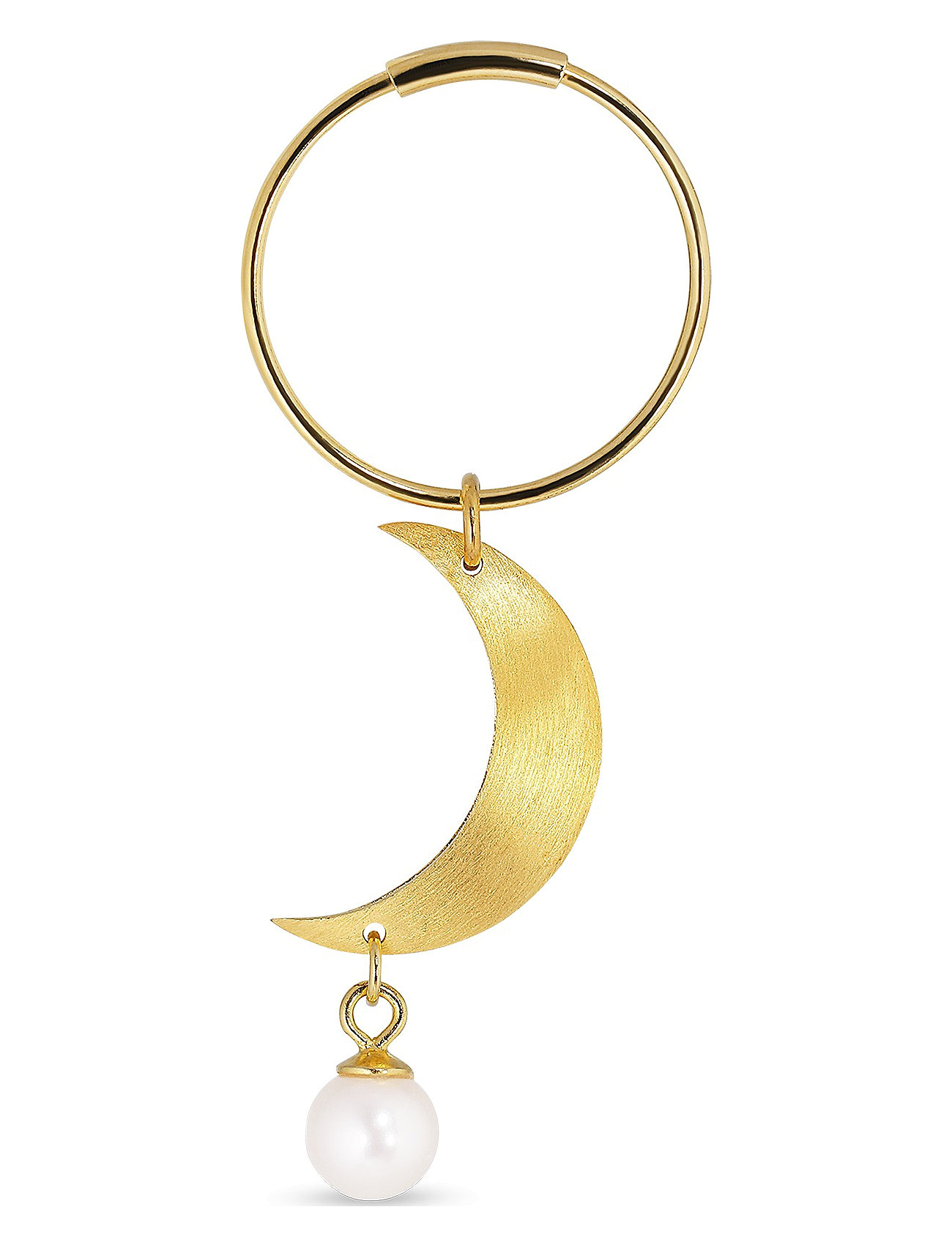 Jane Koenig Half Moon Creole With Pearl Guld