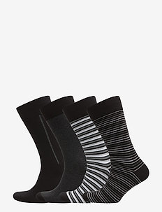 4-pack JBS box socks cotton - multipack sokker - black/grey