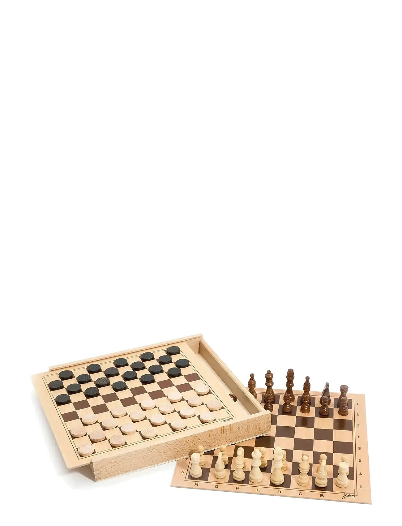 JeuJura Game - Chess & Checkers, One Size, Brown, Spil > Brætspil, Børn