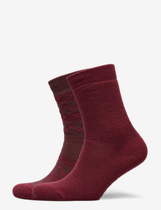 2-PK WOOL SOCKS - vanlige sokker - brownish red