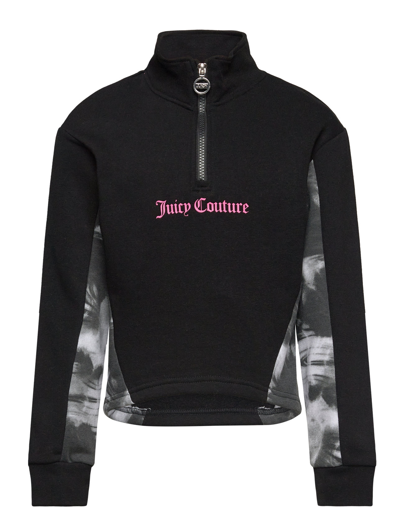 Juicy Couture Marbel Print Panel Quarter Zip Funnel Bb Svart