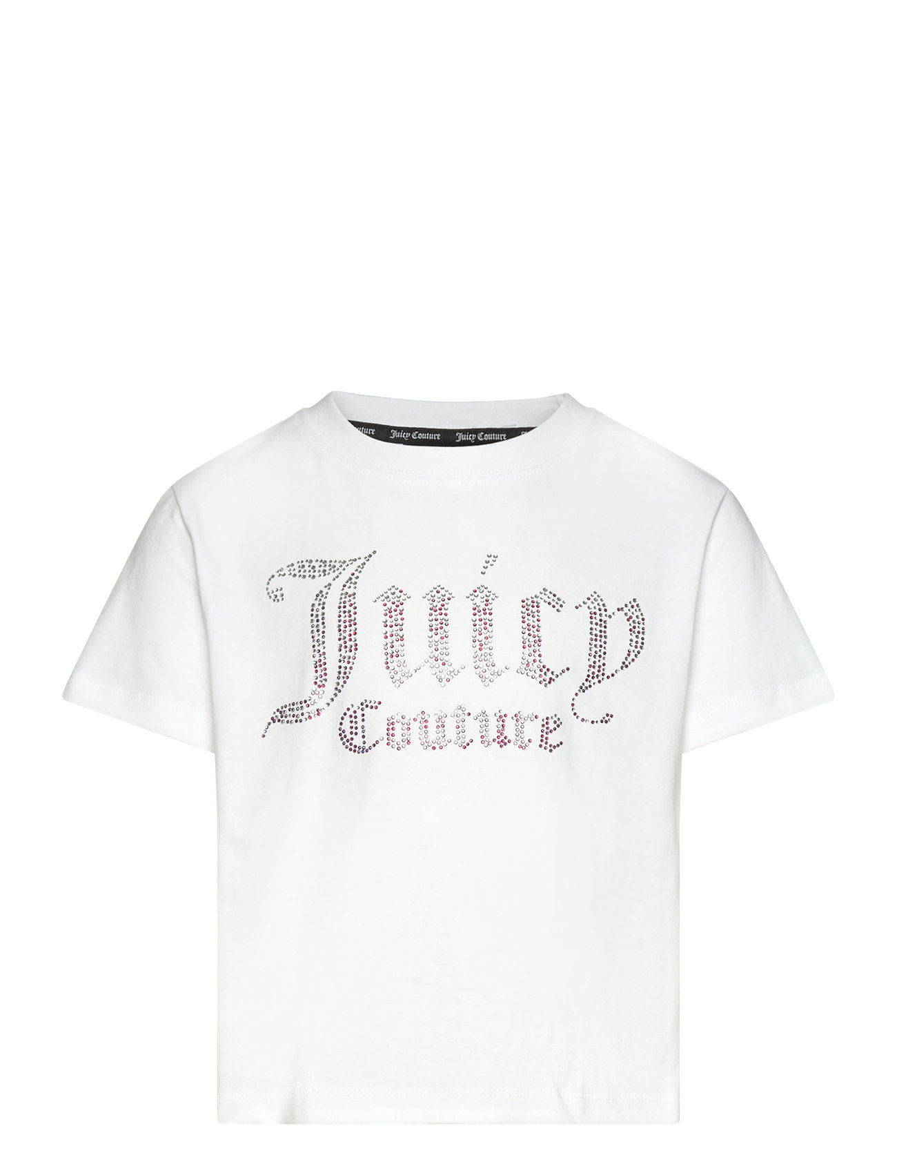 Luxe Ombre Diamante Ss Boxy Tee Tops T-shirts Short-sleeved White Juicy Couture
