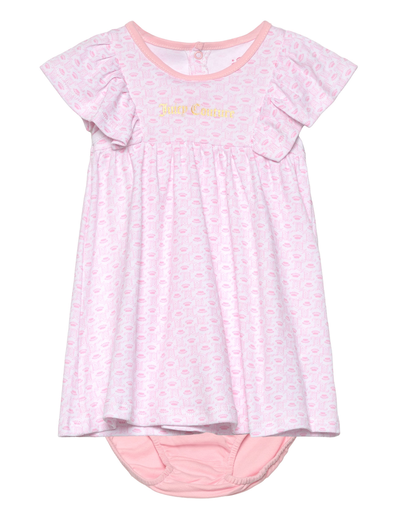 Jc Aop Dress & Knicker & Bow Set Dresses & Skirts Dresses Baby Dresses Short-sleeved Baby Dresses Pink Juicy Couture