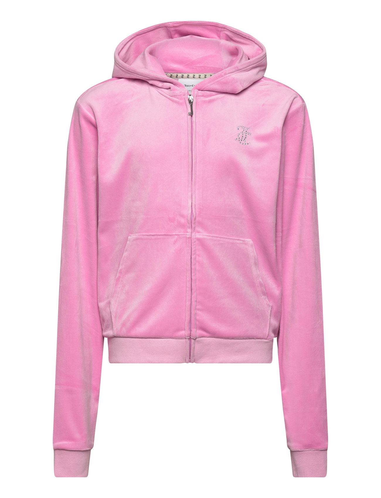 Juicy Couture Diamante Zip Through Hoodie Rosa