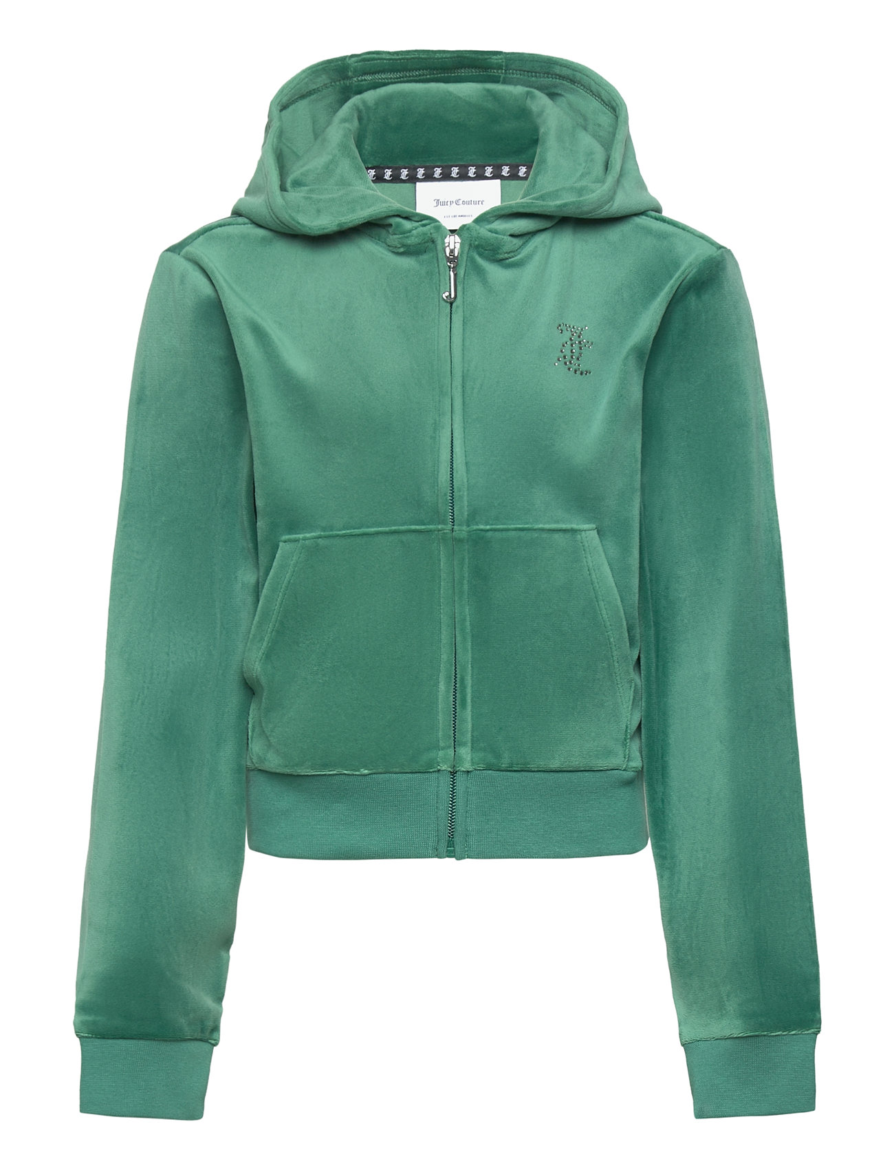 Juicy Couture Diamante Zip Through Hoodie Grön