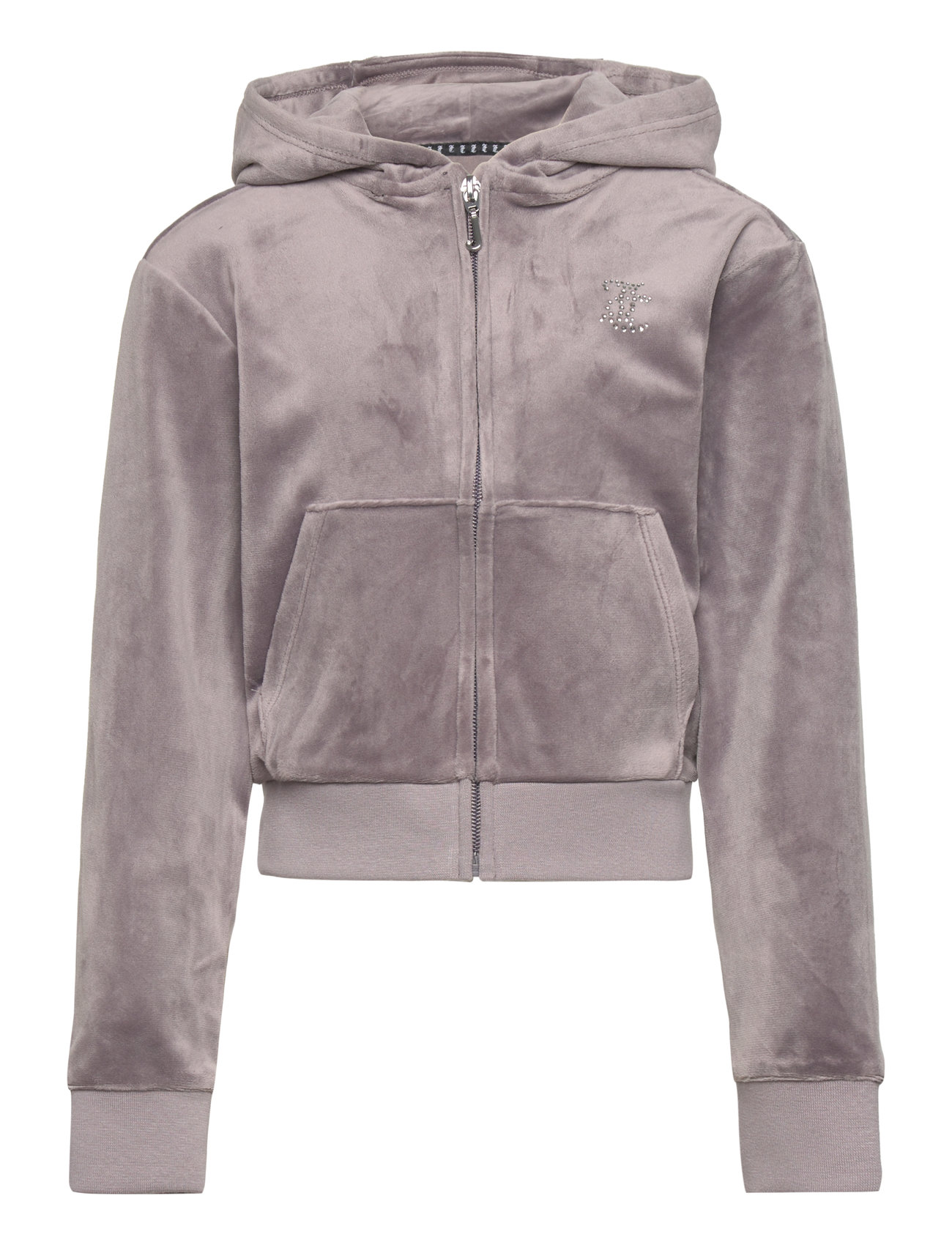 Juicy Couture Diamante Zip Through Hoodie Grå