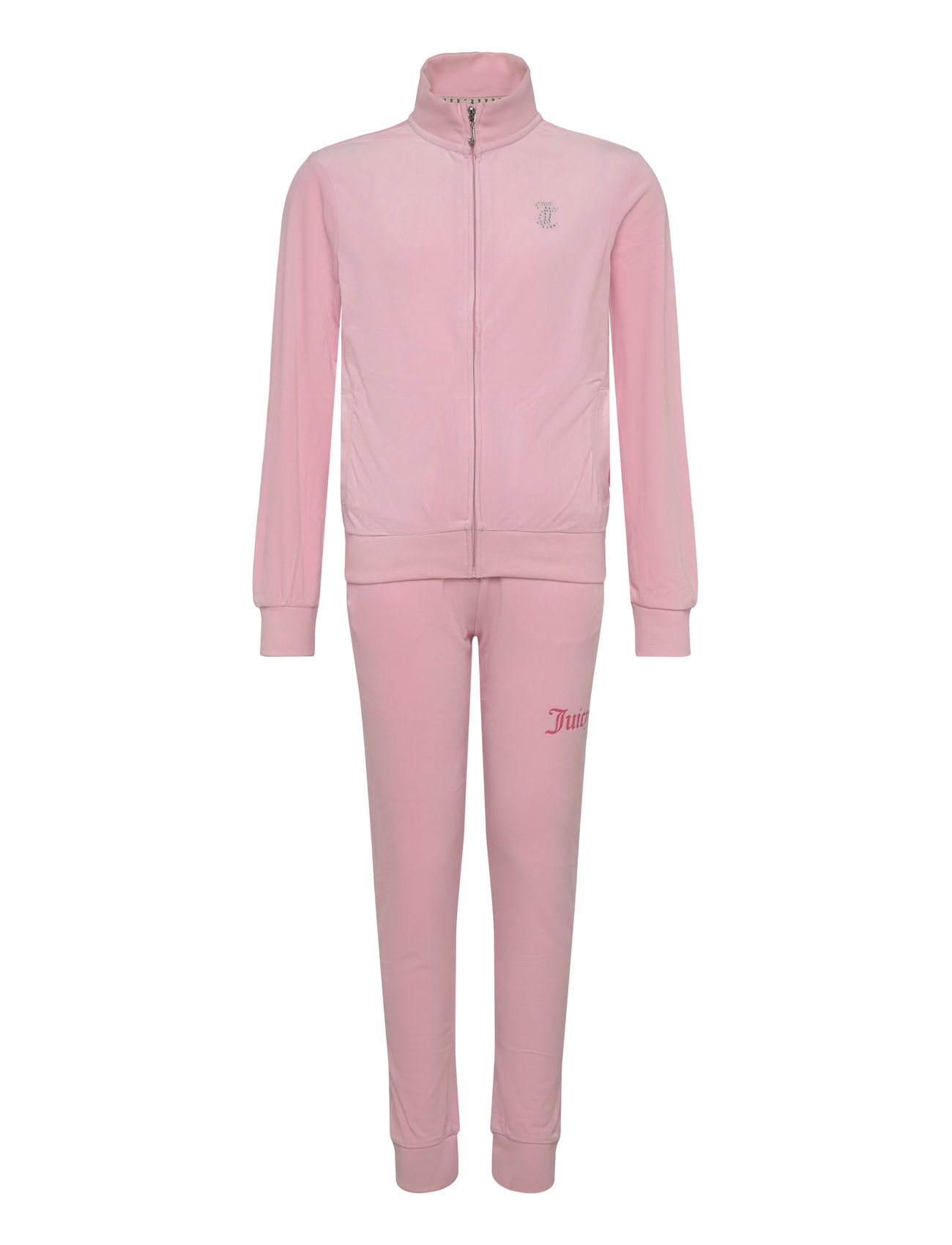 Juicy Couture Diamante Zip Thru & Slim Jogger Set Rosa