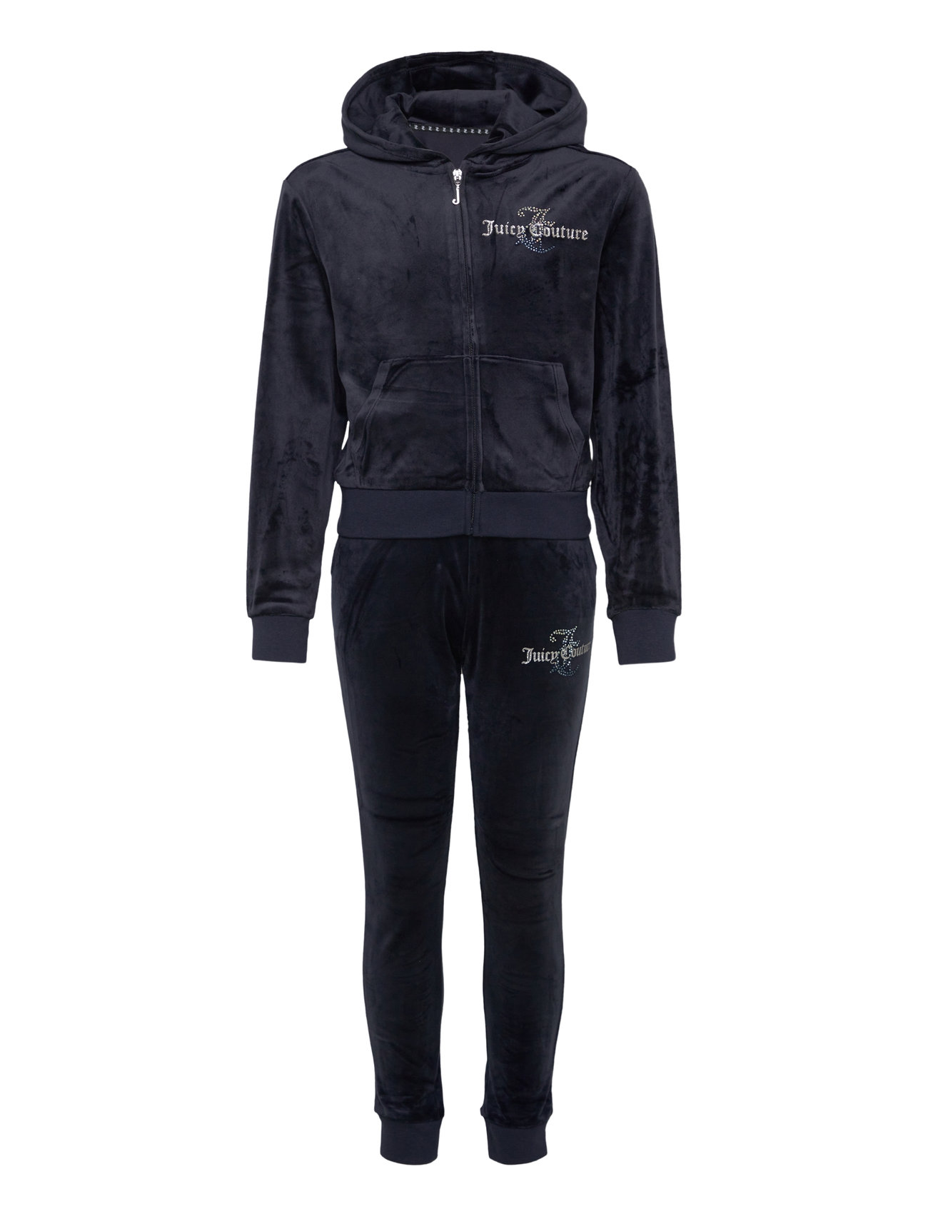 Juicy Couture Diamante Hood & Slim Jogger Set Marinblå