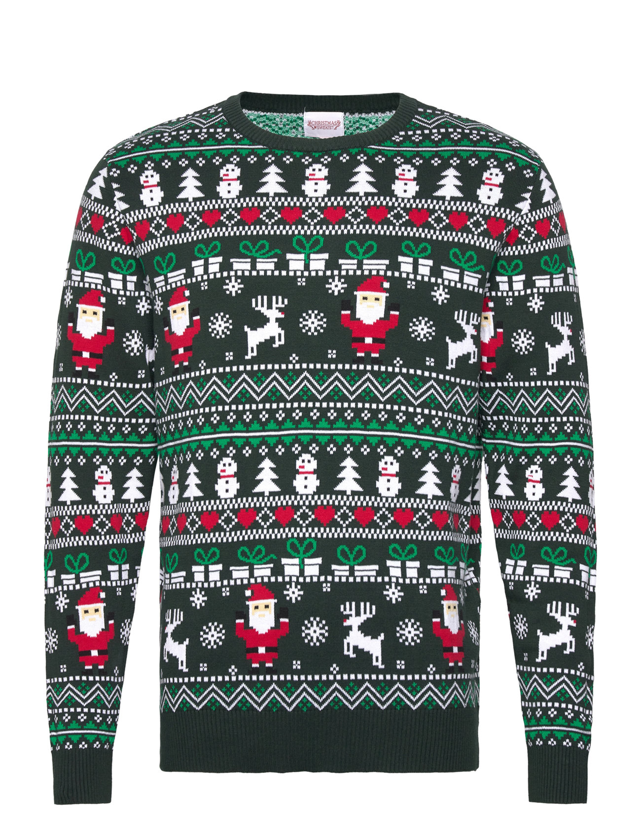 The Fine Christmas Sweater Tops Knitwear Round Necks Green Christmas Sweats