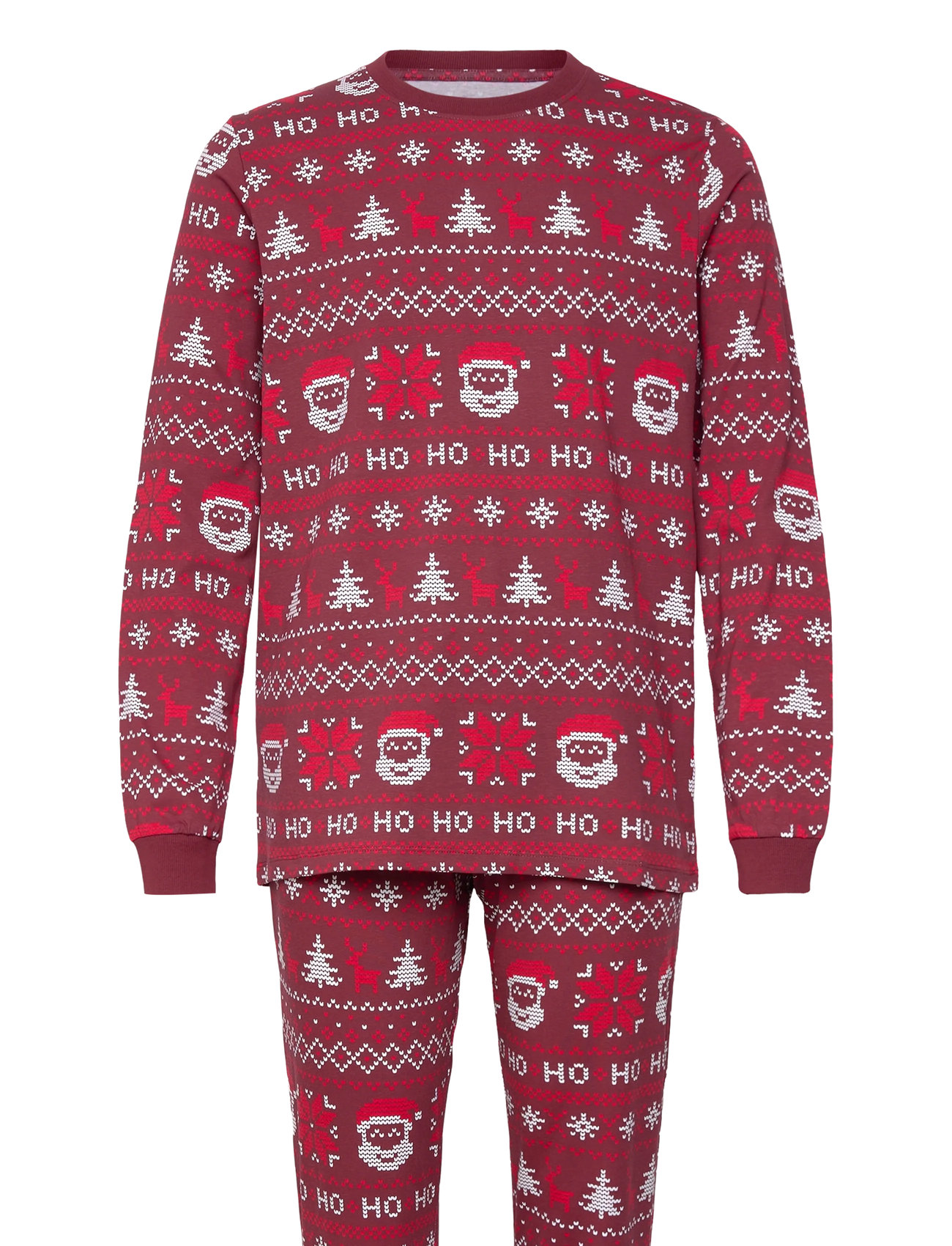 Happy Seasons Ho Ho Ho Julepyjamas, M, Burgundy, Nat- Og Opholdstøj > Pyjamas (set), Herre