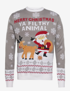 Ya Filthy Animal Jumper - christmas sweaters - grey
