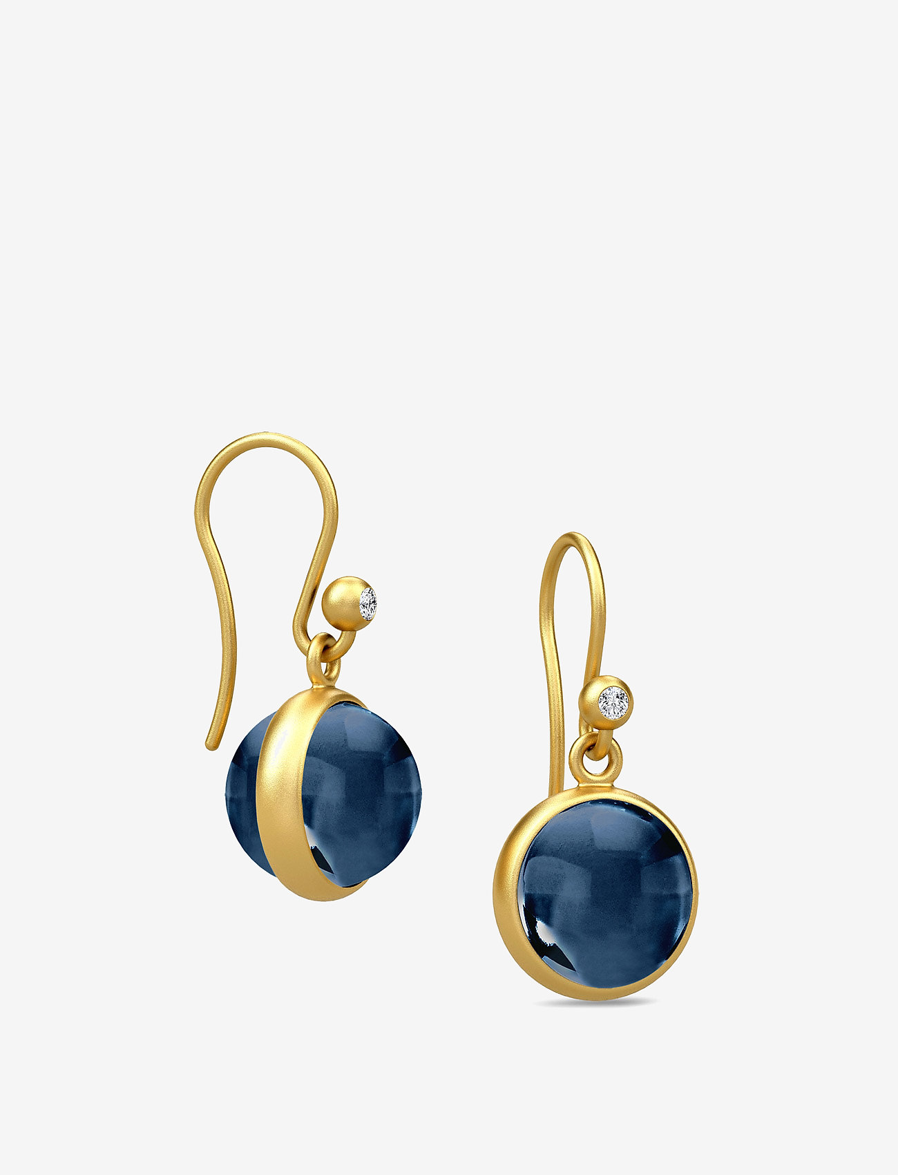 Julie Sandlau - Prime earring - Gold - roikkuvat korvakorut - dark blue - 1