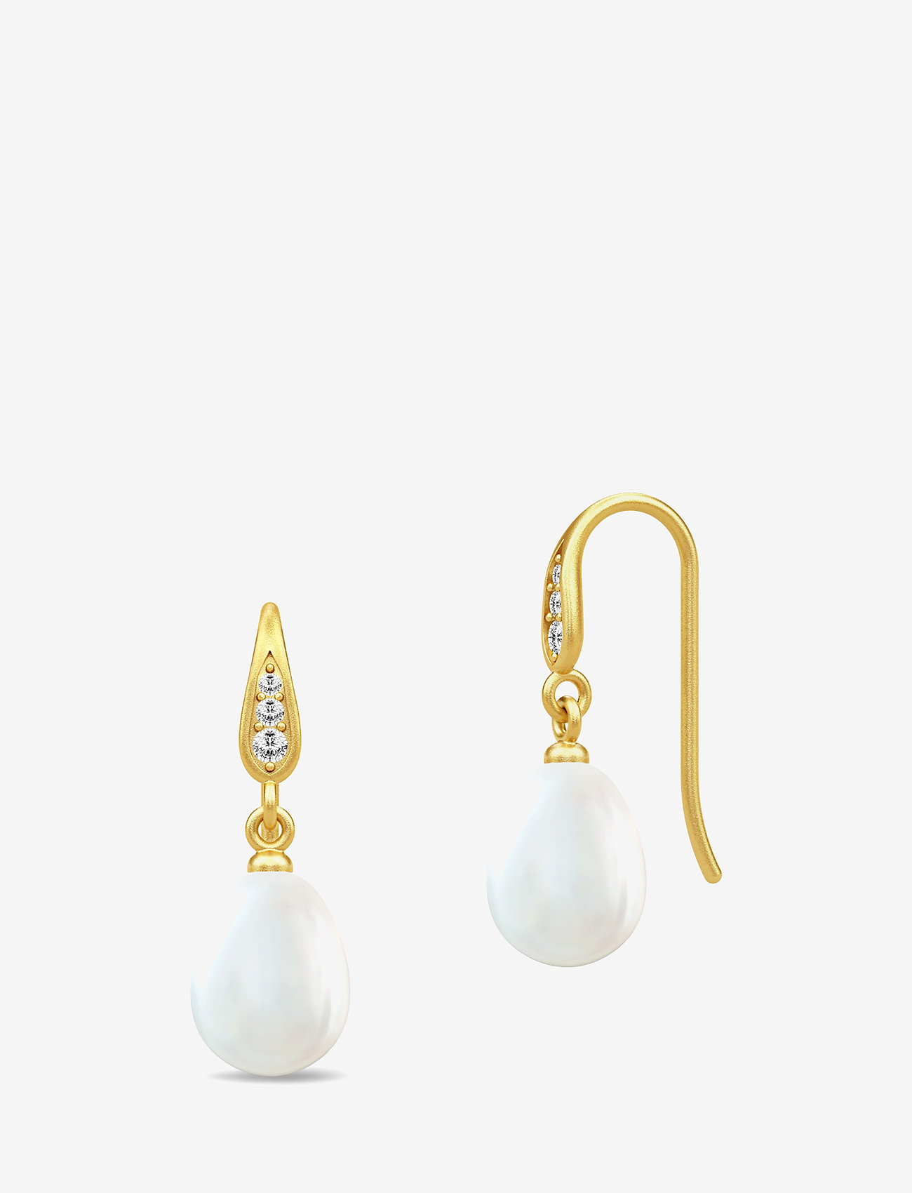 Lege med gambling bruser Julie Sandlau Ocean Earrings - Gold/white - Vedhæng øreringe | Boozt.com