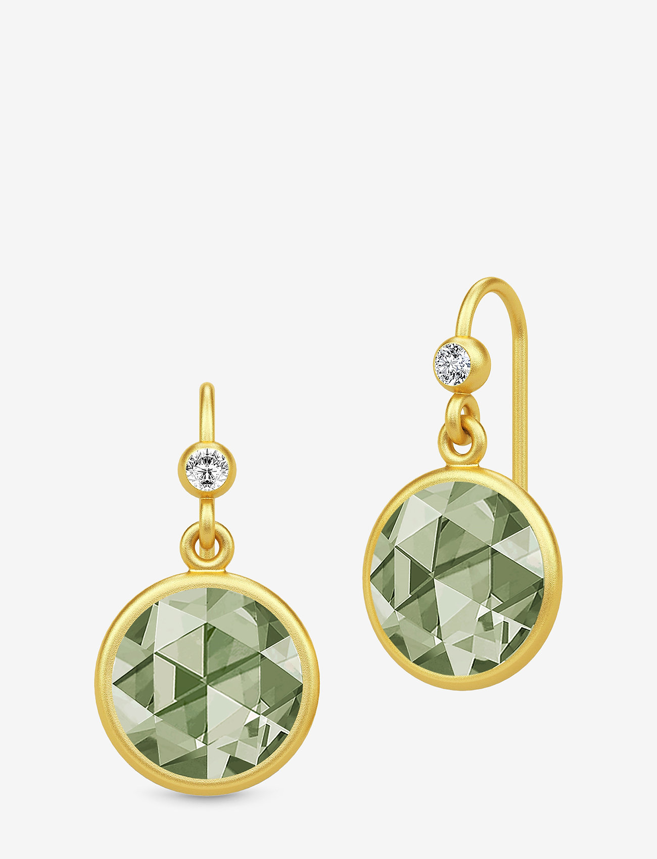 Julie Sandlau - Cocktail Earrings - Gold/Dusty Green - auskari ar kulonu - gold / dusty green - 0