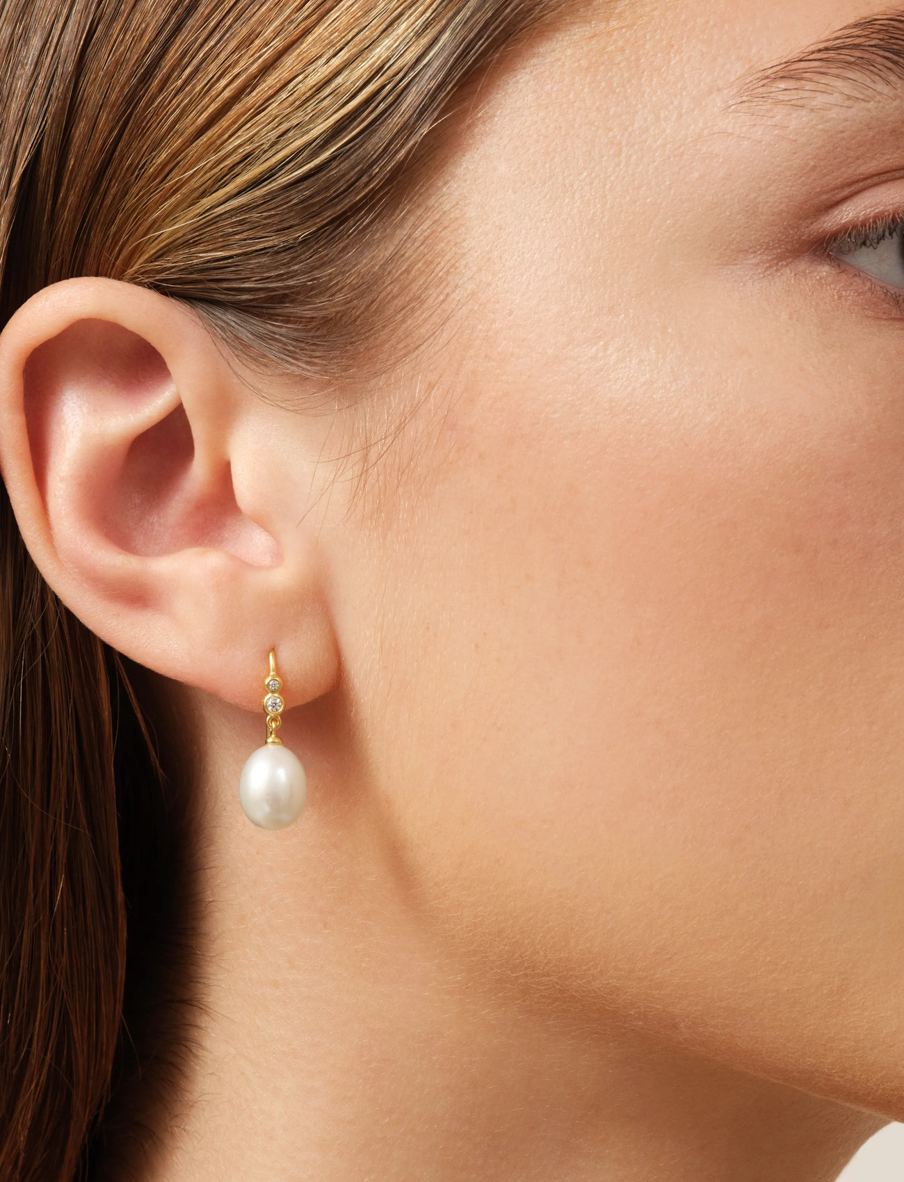 Julie Sandlau Perla Earrings, One Size, Gold, Øreringe > Øreringe Med Vedhæng, Dame