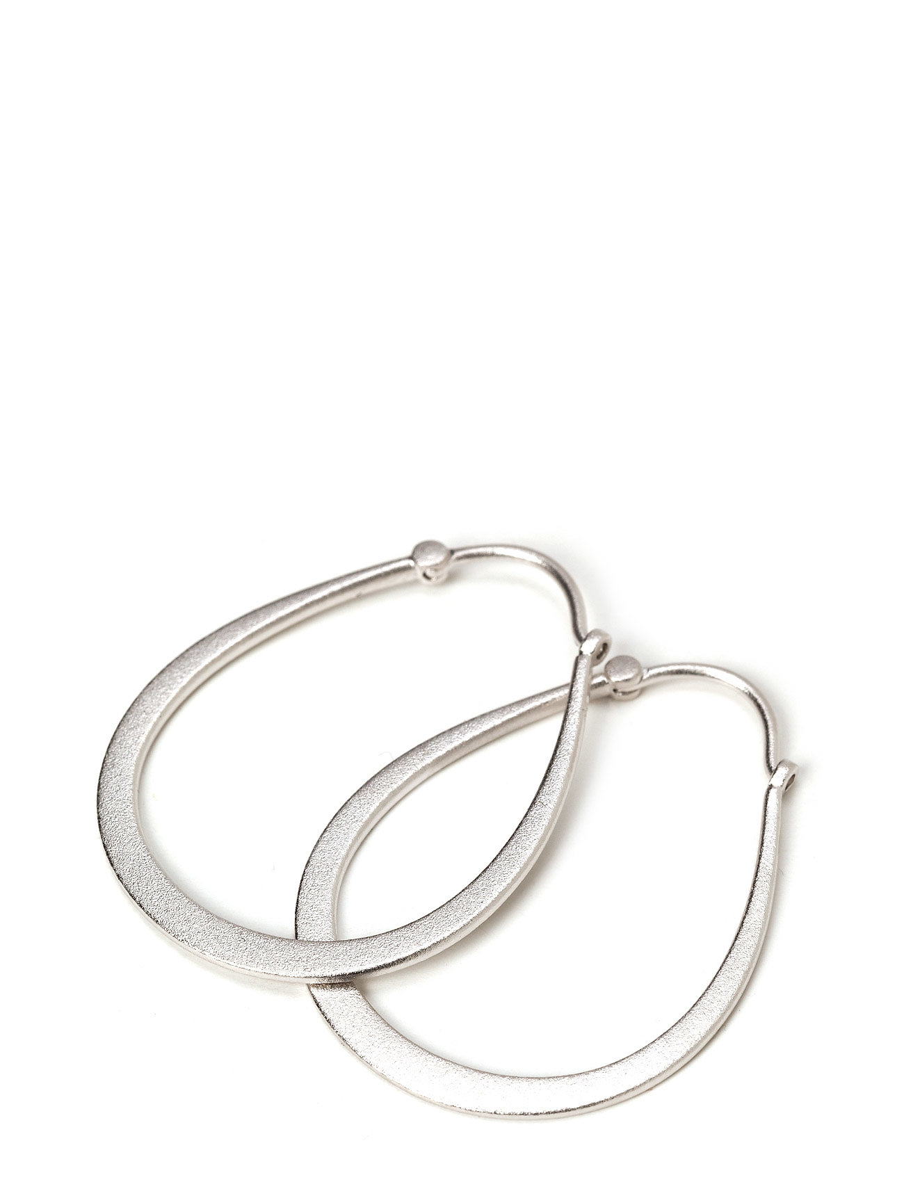 Sølv Julie Sandlau Classic Pear Hoop Earring - Rhodium Øreringe for - Pashion.dk