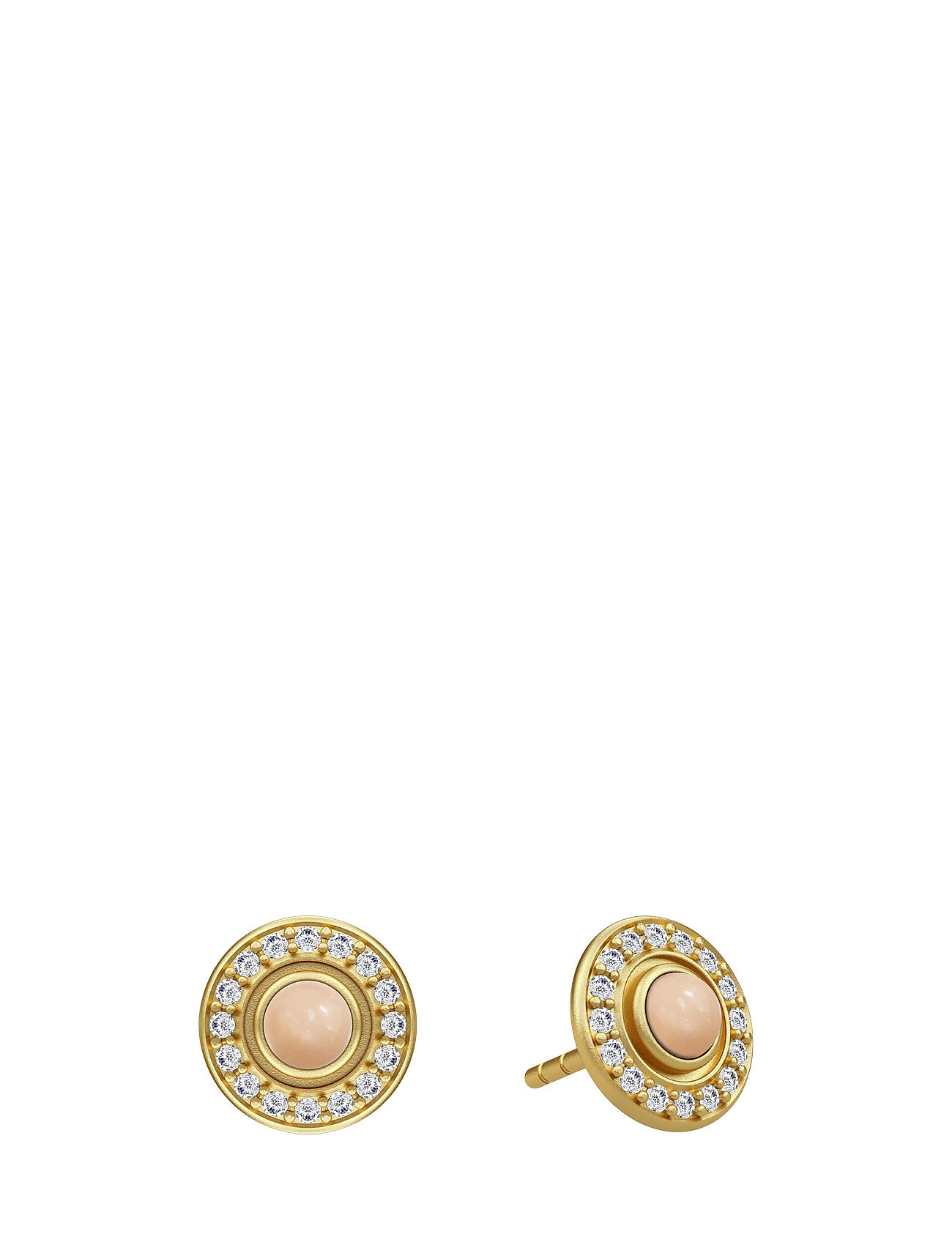 Moon Goddess Earring Gold Oorbellen Sieraden Roze Julie Sandlau julie sandlau kopen in de aanbieding