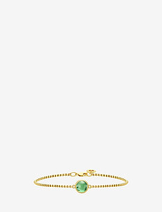 Primini Bracelet - Gold/Green - ketjurannekorut - green