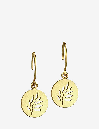 Signature earring - Gold - boucles d'oreilles pendantes - gold