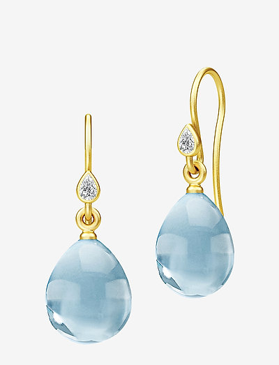 Prima Ballerina Earrings - Gold/Ocean - pendant earrings - gold / ocean blue