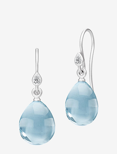 Prima Ballerina Earrings - Rhodium/Ocean - roikkuvat korvakorut - rhodium / ocean blue