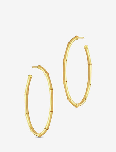 Bamboo Earring - korvarenkaat - gold